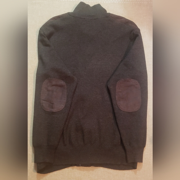 Mens Silversilk Dark Brown Multi Colored Zip Up Mock Neck Sweater Size XLarge - Picture 2 of 11